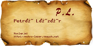 Petró Lázár névjegykártya